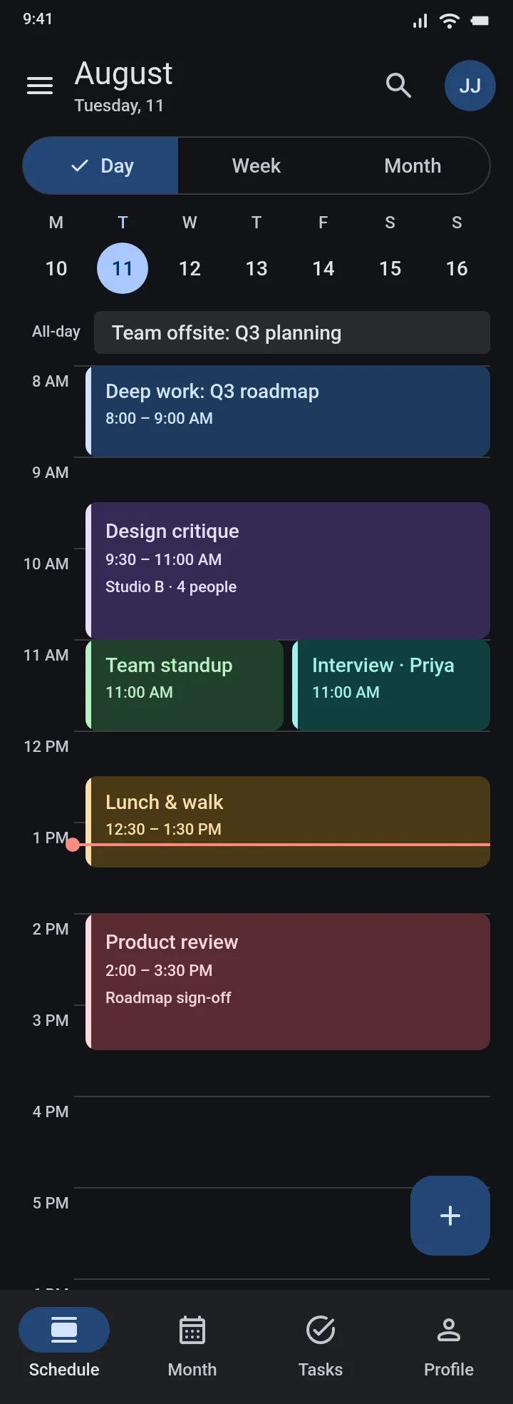 Cadence — Day Schedule — .gui preview