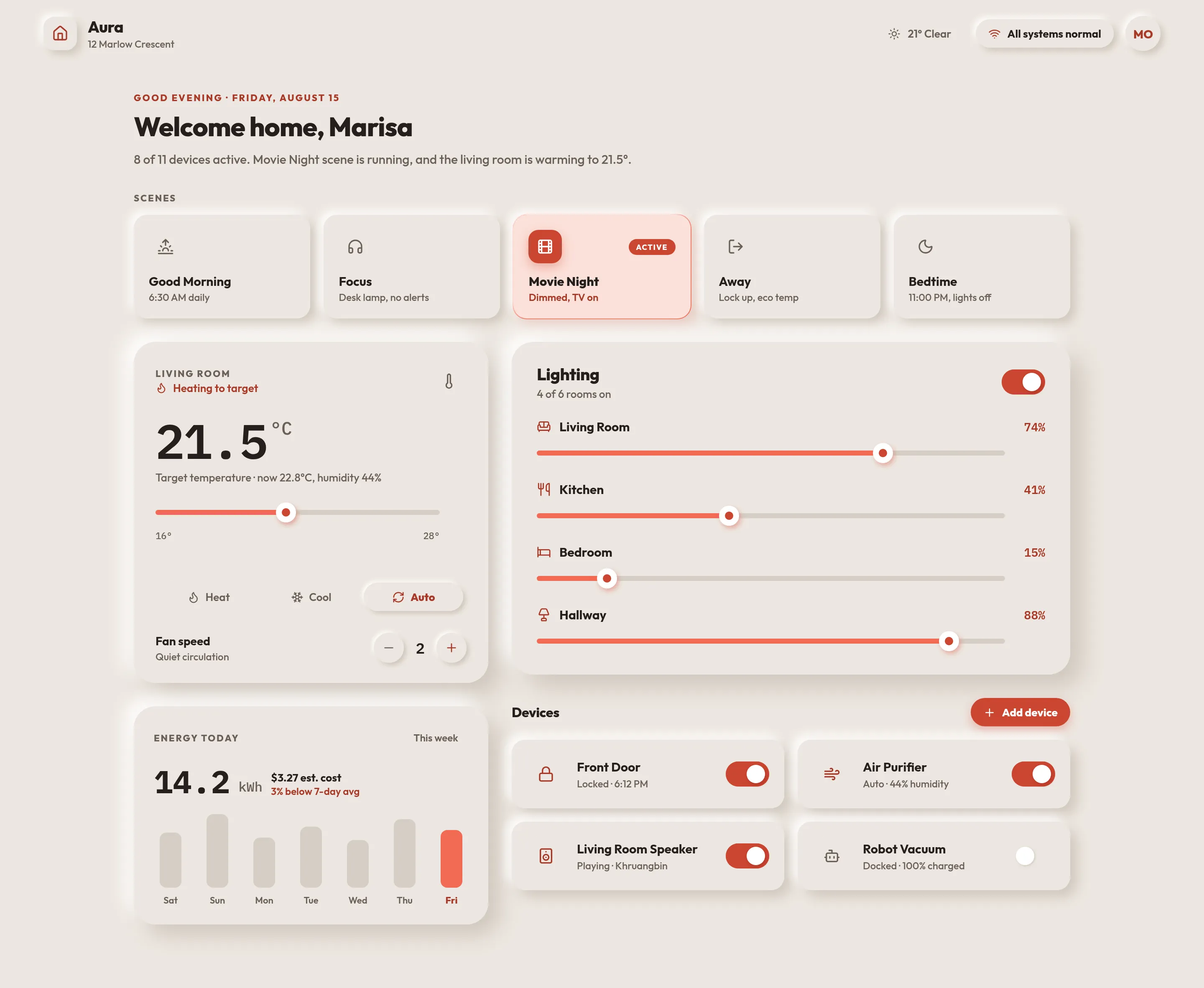 Aura — Home Control Center — .gui preview