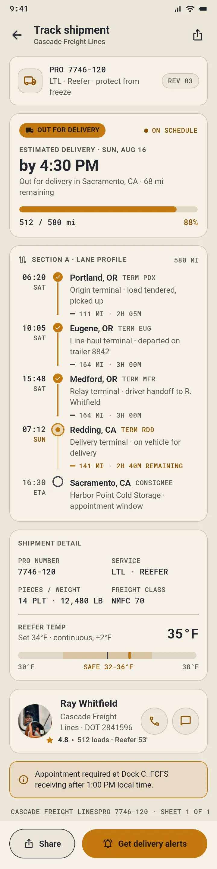 Cascade Freight — PRO 7746-120 Tracking — .gui preview