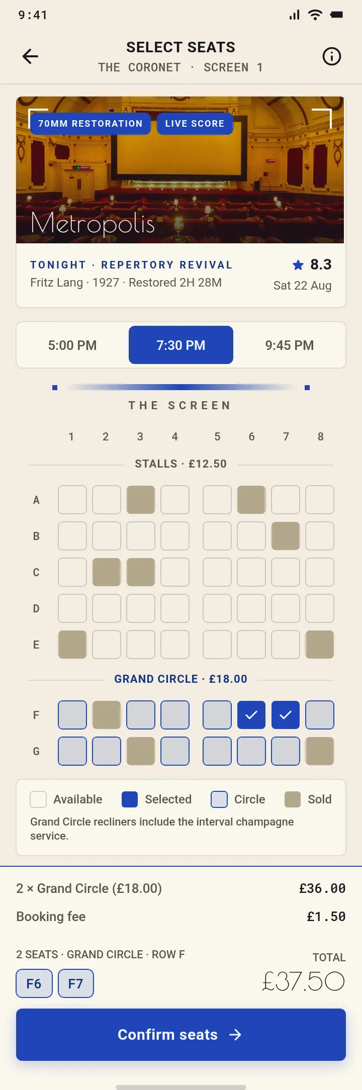 The Coronet — Select Seats, Metropolis (1927) — .gui preview