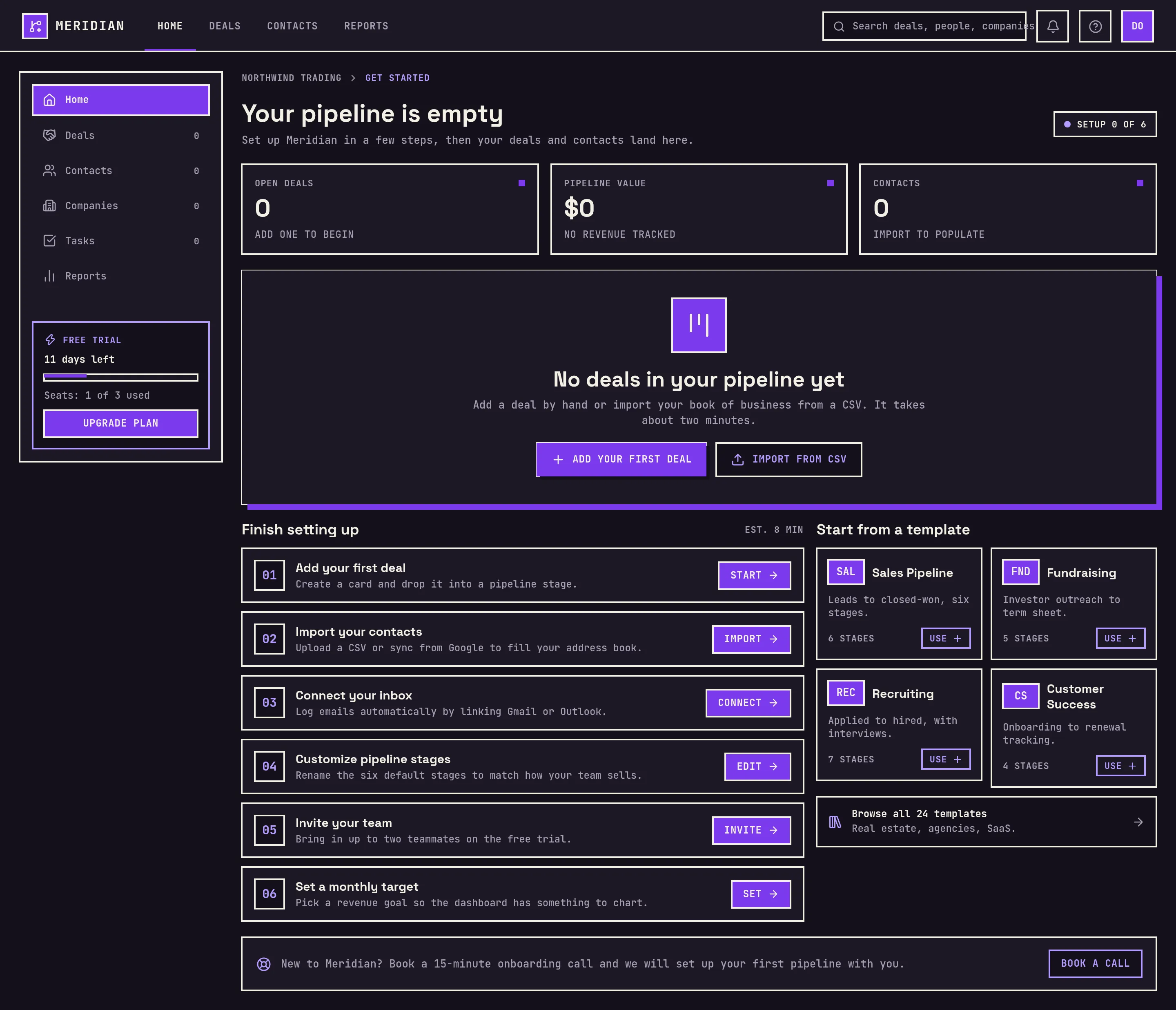 Meridian — Set Up Your Pipeline — .gui preview