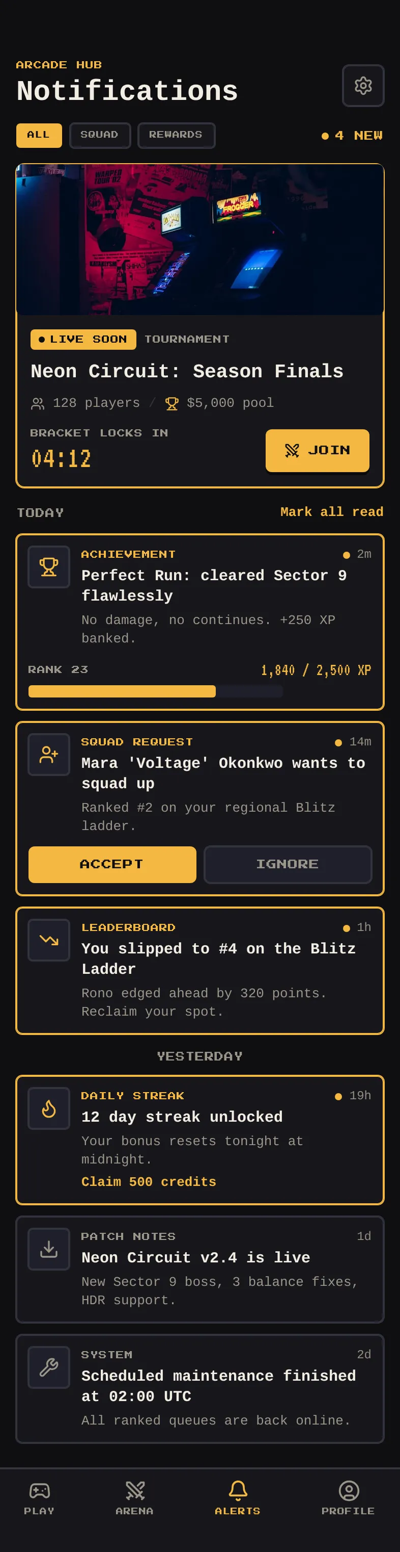 Arcade Hub Notifications — .gui preview
