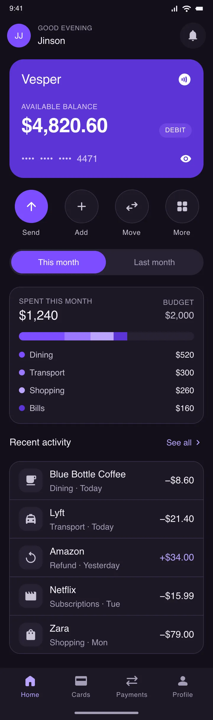 Vesper — Wallet — .gui preview