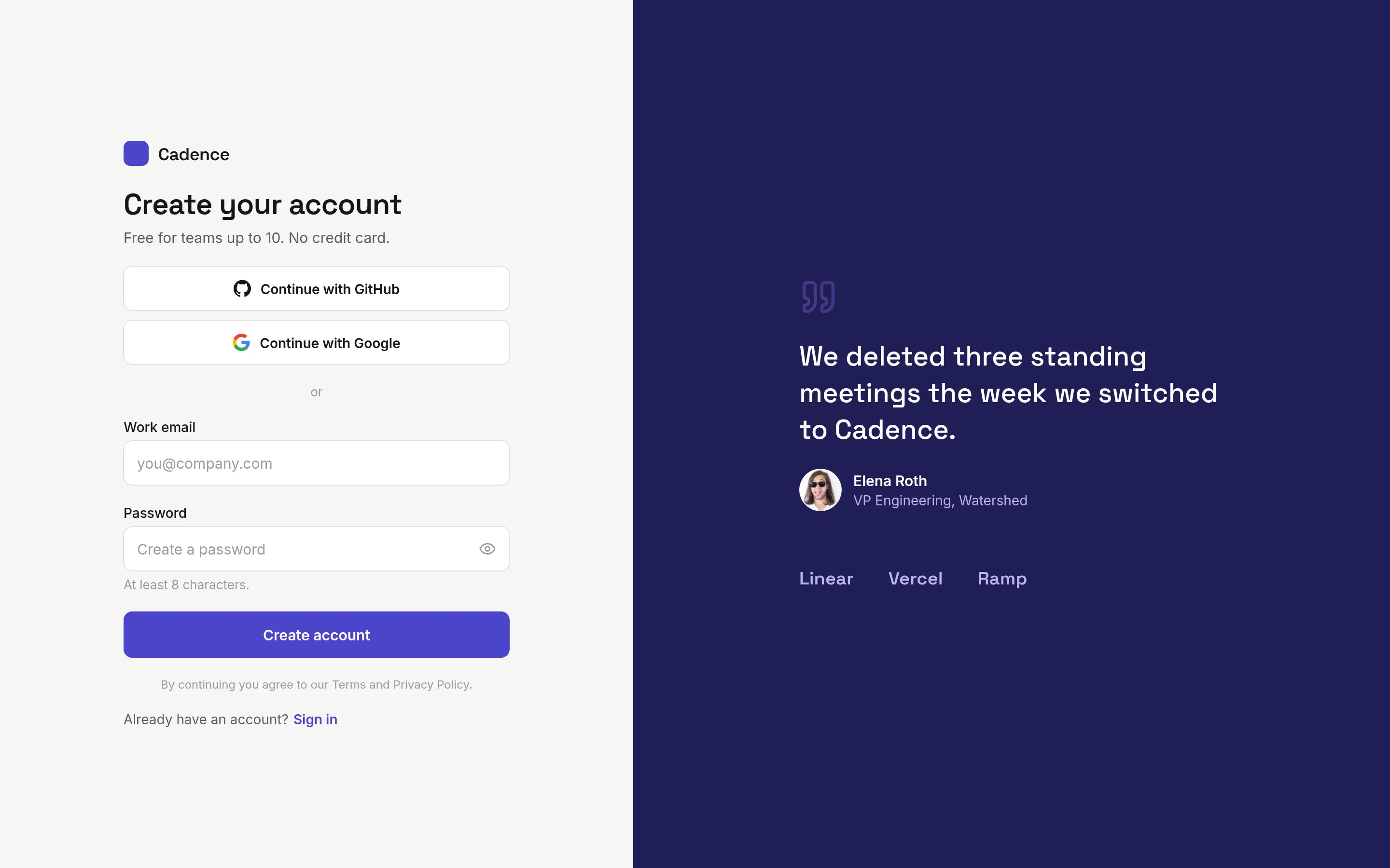 Cadence/Signup — .gui preview