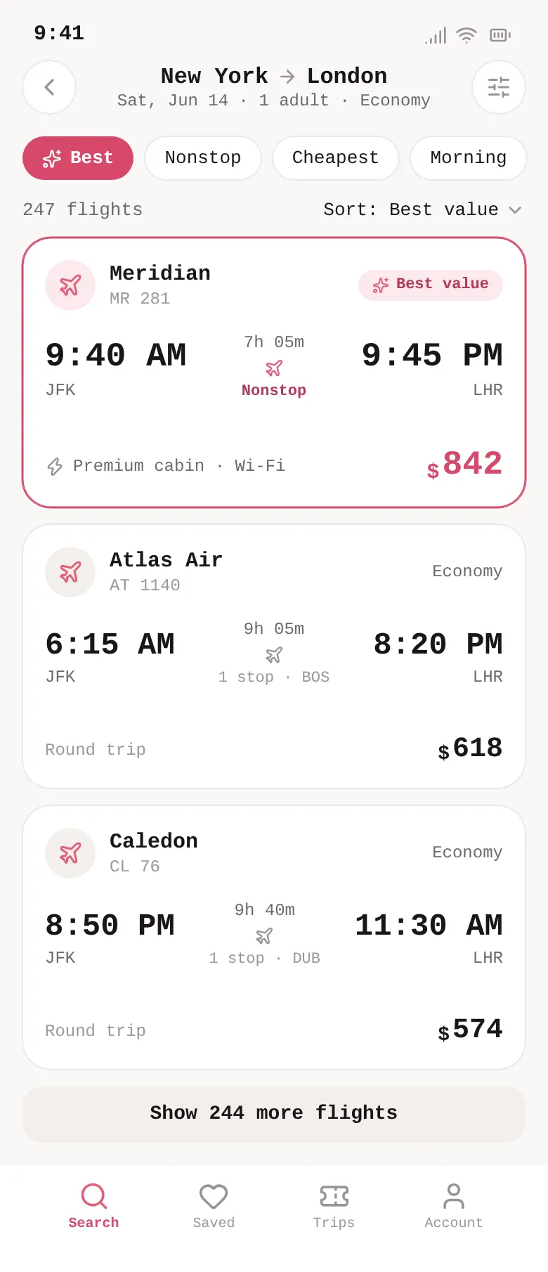 Meridian Flight Results — .gui preview