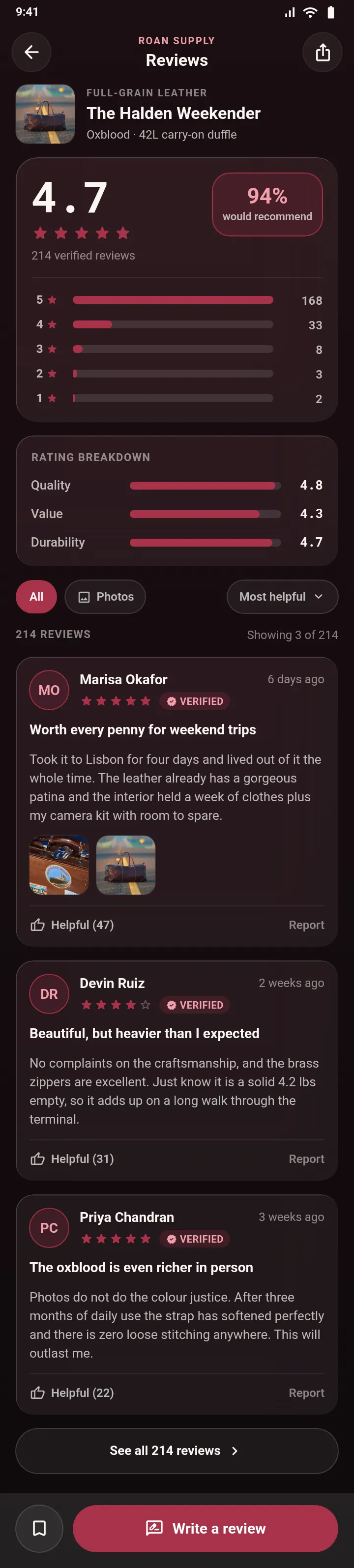 Roan Supply — The Halden Weekender Reviews — .gui preview