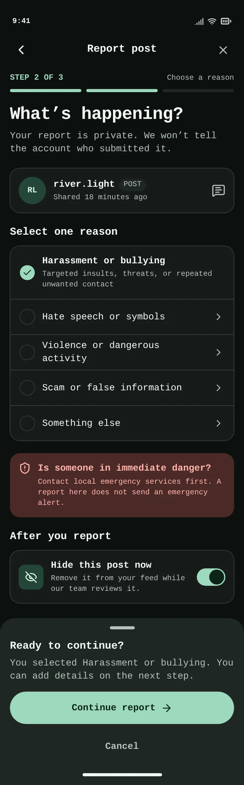 Harbor — Report Post — .gui preview